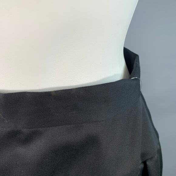 VICTOR COSTA Vintage Size 26 Black Taffeta Open Front Long Skirt - Picture 6 of 10